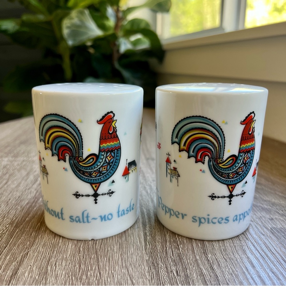 Vintage MCM Swedish Berggren chicken salt and pepper shakers